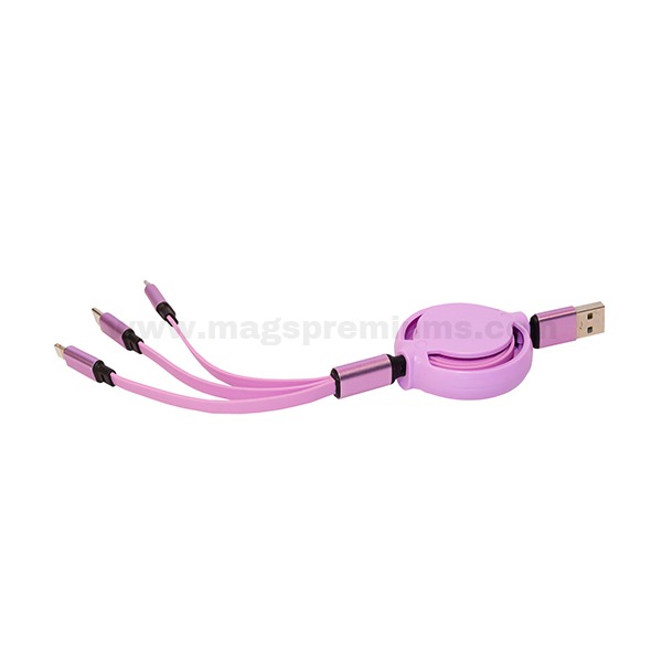 Custom 3-in-1 Retractable USB Cable Printing Custom 3-in-1 Retractable USB Cable Printing - Image 2