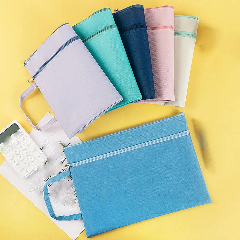 Canvas Zipper Storage Bag Canvas storage pouches stacked together, zippered pouch design