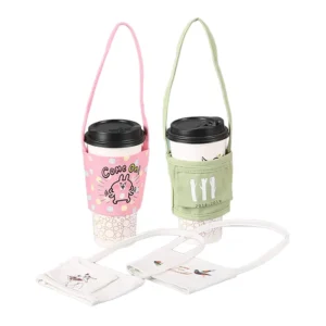 Cup sleeve printing with strap, custom coffee cup sleeves set display