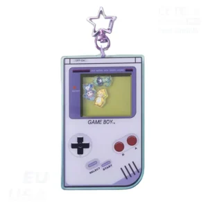 custom acrylic keychain retro handheld game console design transparent key holder
