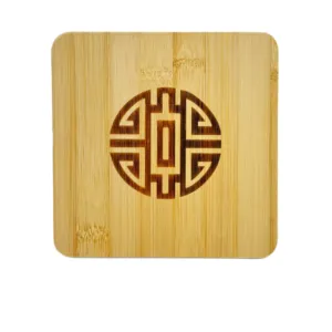 custom bamboo coaster with logo engraving suitable for corporate gifts