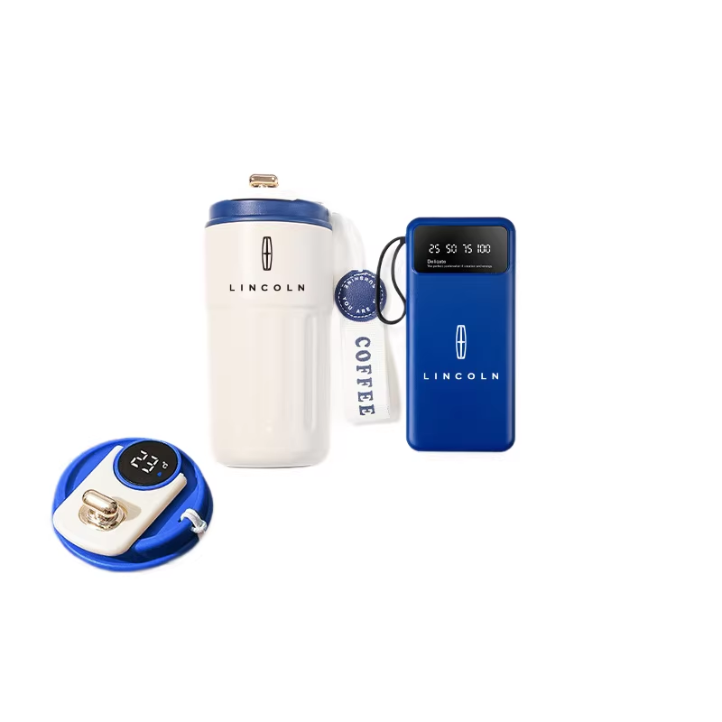 Corporate Coffee Tumbler Gift Box Set custom promotional gift set with tumbler powerbank and branded accessories for corporate clients