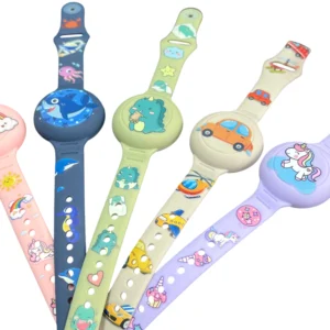 assorted cartoon theme RFID wristbands for children in multiple colors