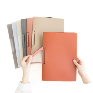 pastel color A4 document folder with clip closure for office and corporate filing