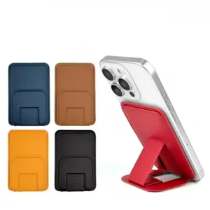 colorful magnetic phone wallet stand attached to smartphone case