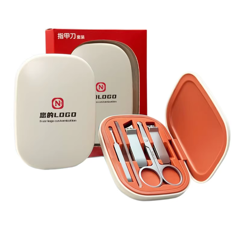Custom 5pcs Manicure Set With Logo Case portable 5 piece nail care set with case for daily grooming and travel use
