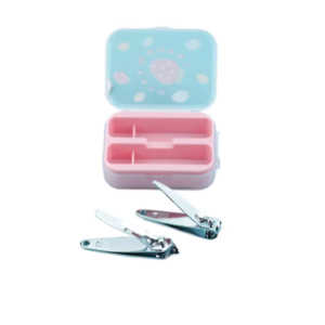 portable nail clipper kit box with compact storage case and stainless steel grooming tools