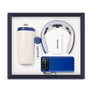 premium business gift set with tumbler headset powerbank and elegant gift box for events