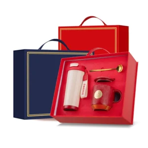 elegant thermos flask and mug gift set with spoon in premium box