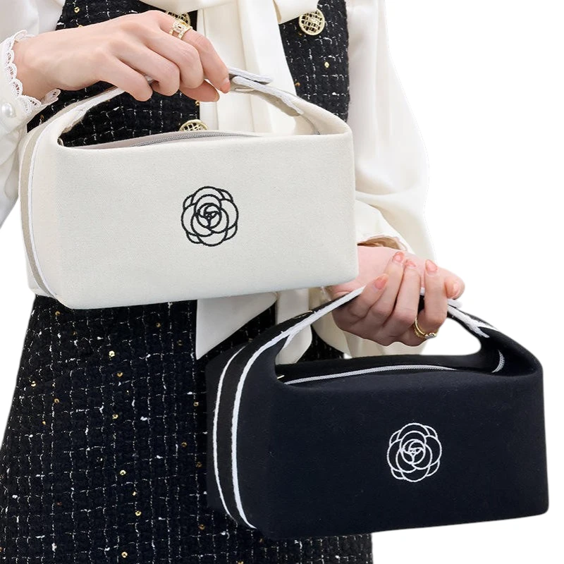 Custom Cosmetic Bag stylish portable cosmetic bag with handle for travel toiletries LSI Keyword: travel cosmetic organizer