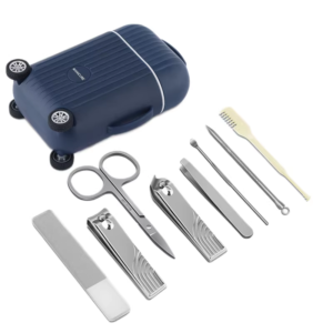 travel nail clipper set with suitcase design case including full grooming accessories
