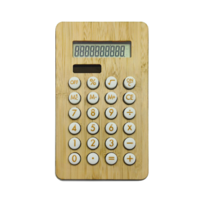 custom bamboo desk calculator with eco friendly design for corporate gifts