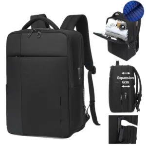 expandable business backpack with large capacity for travel and office use