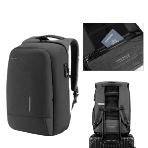 anti theft travel backpack with trolley sleeve for secure and convenient travel