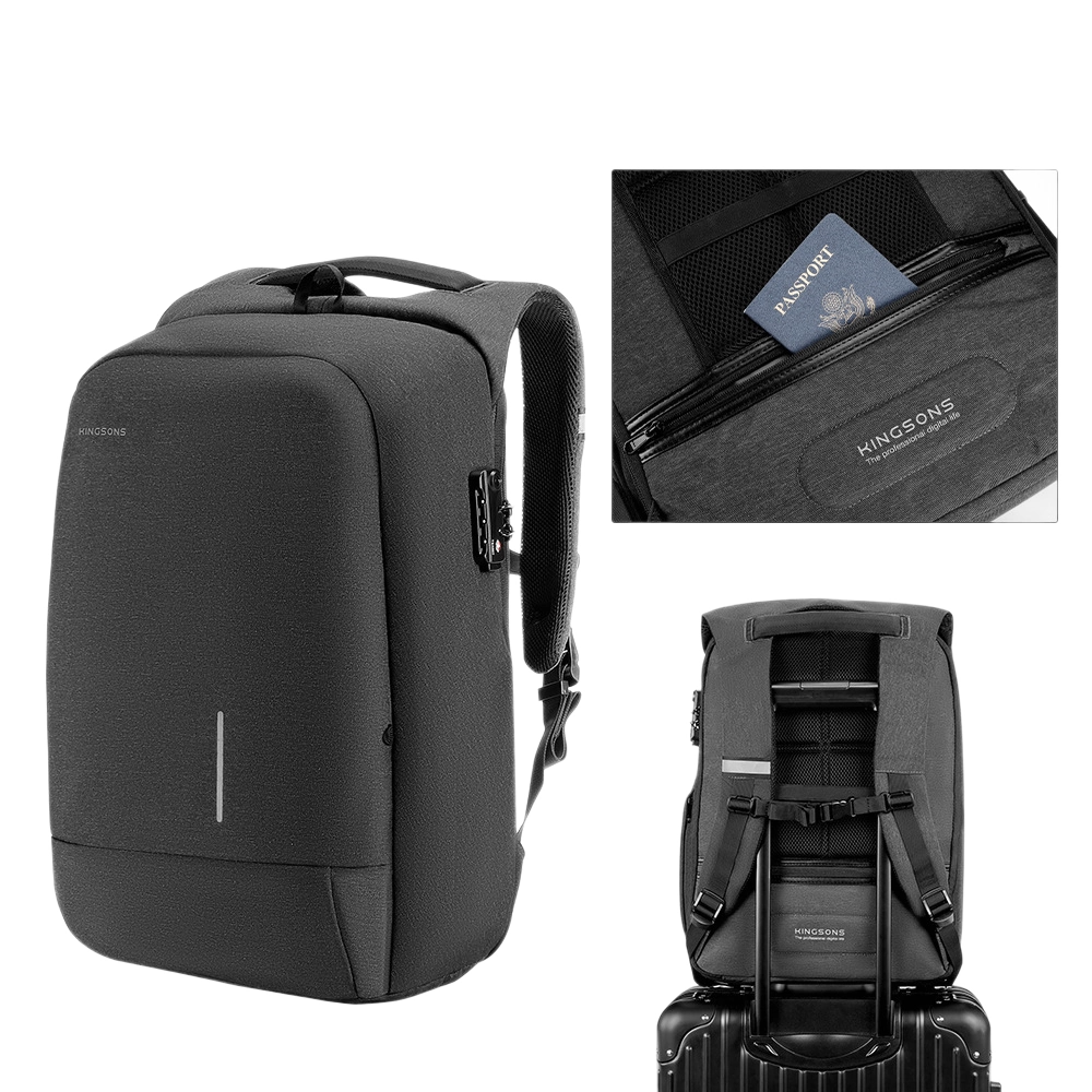 Anti-Theft Custom Business Laptop Backpack anti theft travel backpack with trolley sleeve for secure and convenient travel