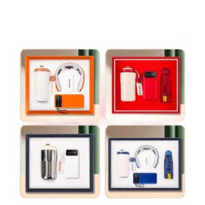 corporate gift set box with assorted promotional items for branding and events