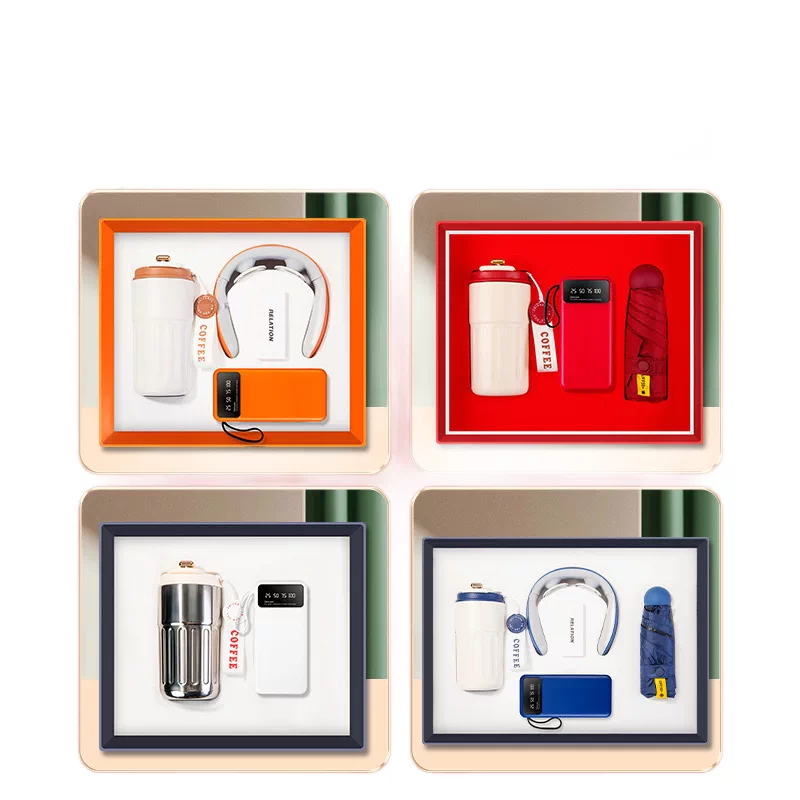 corporate gift set box with assorted promotional items for branding and events