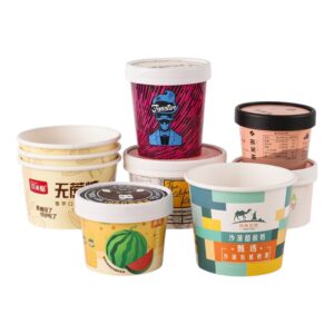 custom dessert cup with logo suitable for branding ice cream and food businesses