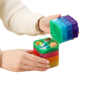 custom pill box with logo suitable for corporate branding and promotional use