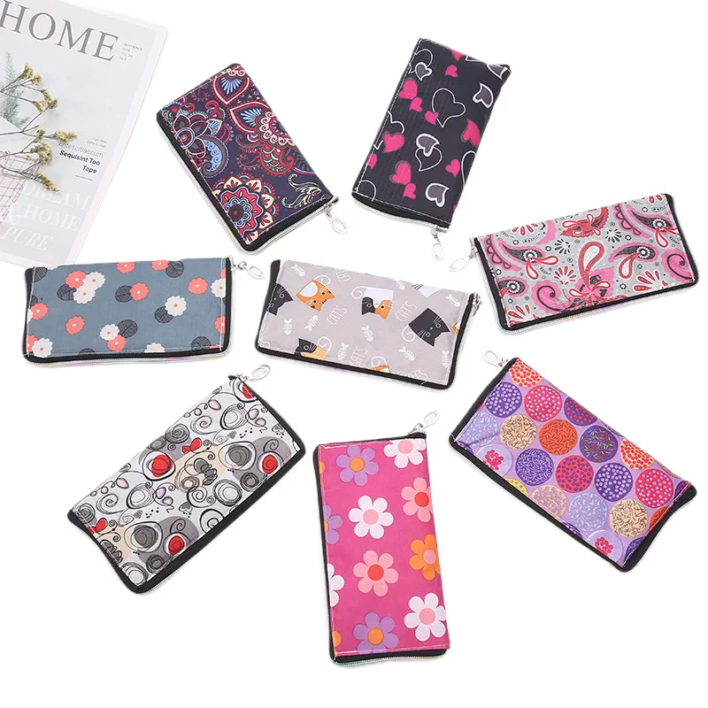 Polyester Foldable Shopping Bag foldable bag pouch set in multiple patterns for easy storage and travel