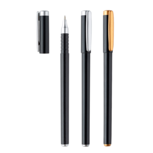 luxury black metal pen with gold trim for professional writing and gifting