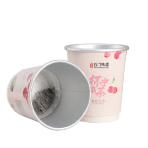 paper tea cup with tea strainer for convenient brewing and takeaway drinks