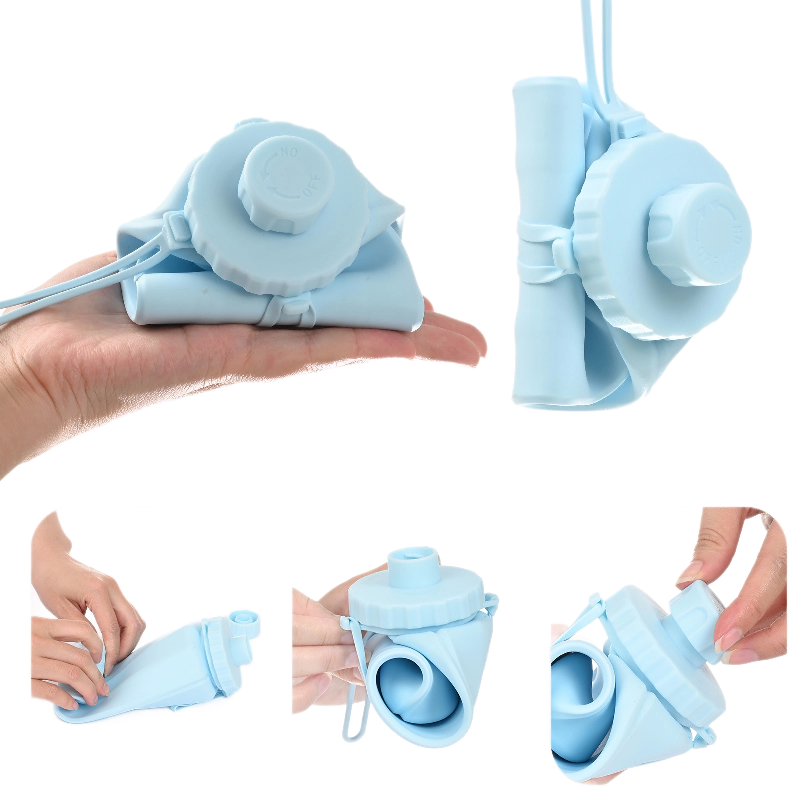 Foldable Hydration Bottle 600ml portable collapsible bottle with strap for easy carrying and compact storage