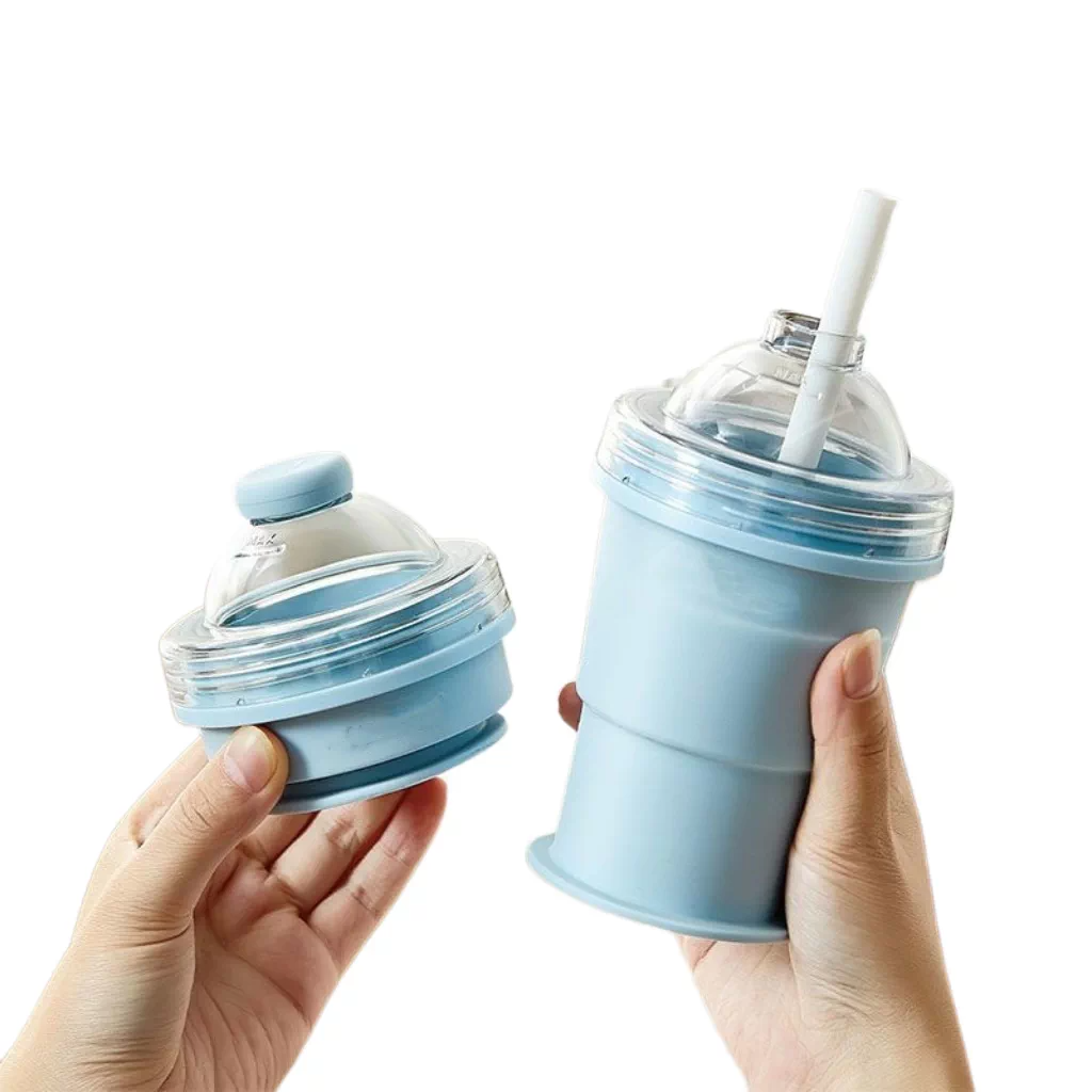300ml Foldable Bottle with Straw reusable collapsible drink cup with compact storage for daily and travel use