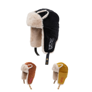 winter trapper hat with earflaps and fleece lining for warmth in cold weather