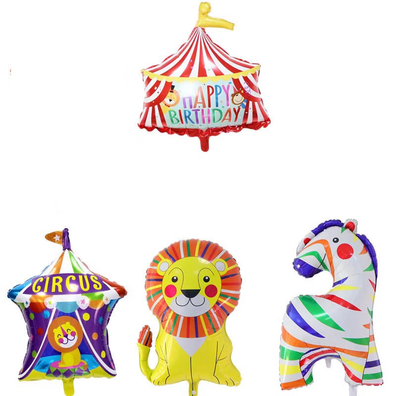 Birthday Party Balloons circus theme party balloon with colorful character designs for celebrations
