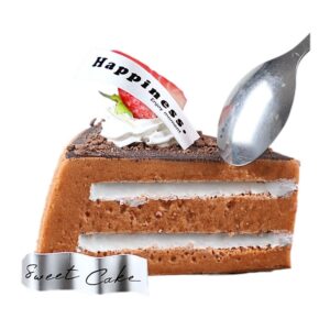 cake label tag decor with printed design for dessert presentation