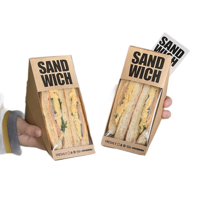 Kraft Sandwich Packaging Printing custom sandwich packaging with logo suitable for branding cafes and food businesses