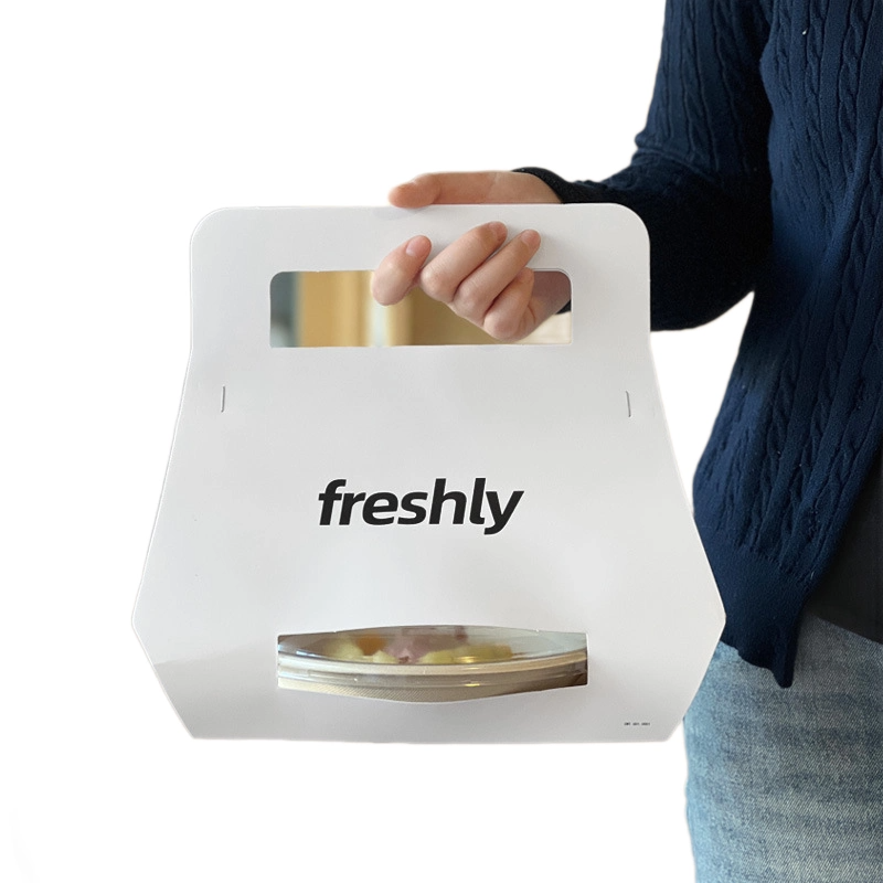 Takeaway Food Box with Handle custom takeaway box with logo suitable for food branding and packaging