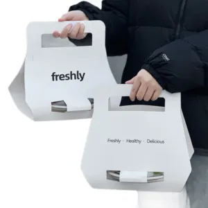disposable food packaging box with window for displaying takeaway food items