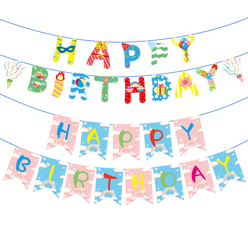Party Wall Decoration Banner Flag festive event hanging banner for birthday celebrations and themed parties