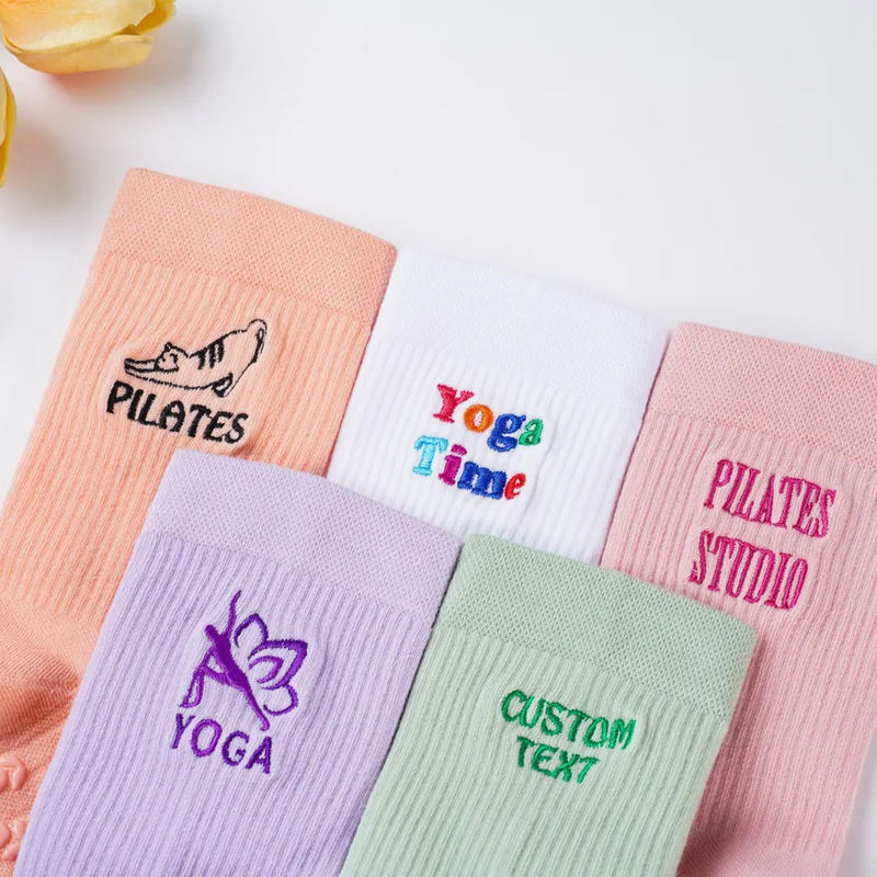 Custom Embroidery Socks Personalized pastel custom socks with embroidered names and logo designs for gifts and events