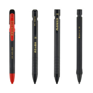 promotional ballpoint pen in black and red with printed branding for corporate use