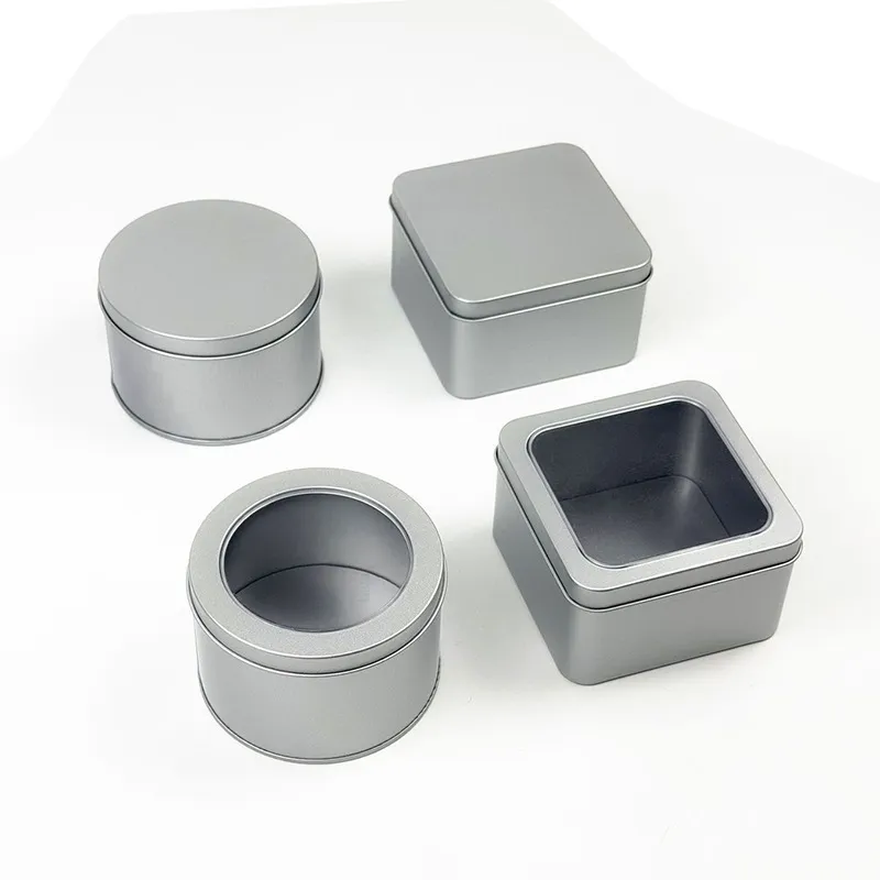 Metal Tin Box assorted round and square tin box containers for custom food and gift packaging