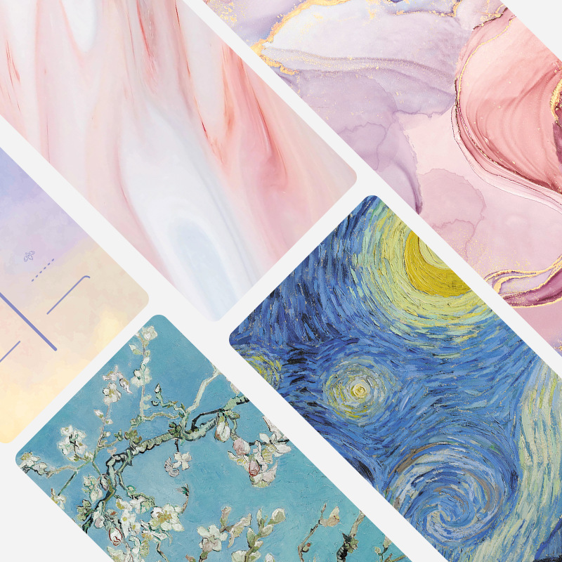 PU Yoga Mat Printing Assorted custom PU yoga mats featuring artistic and marble pattern designs