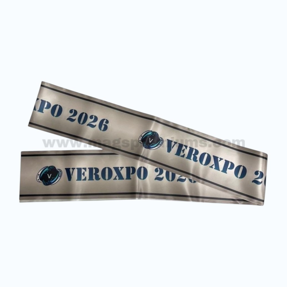 Ribbon Cutting Ceremony Supplier custom event sash with logo printing for exhibitions, pageants, and ceremonies.