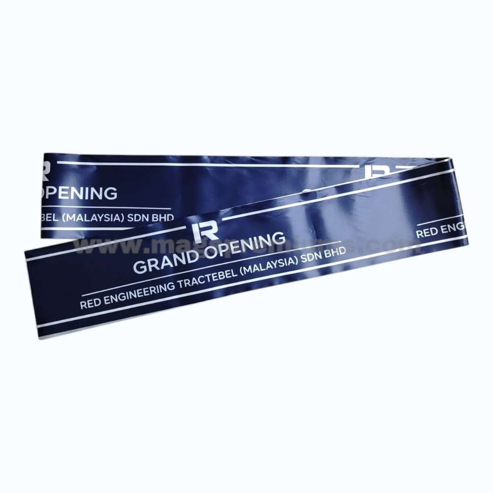 Ribbon Cutting Ceremony Supplier Blue grand opening ribbon with custom logo