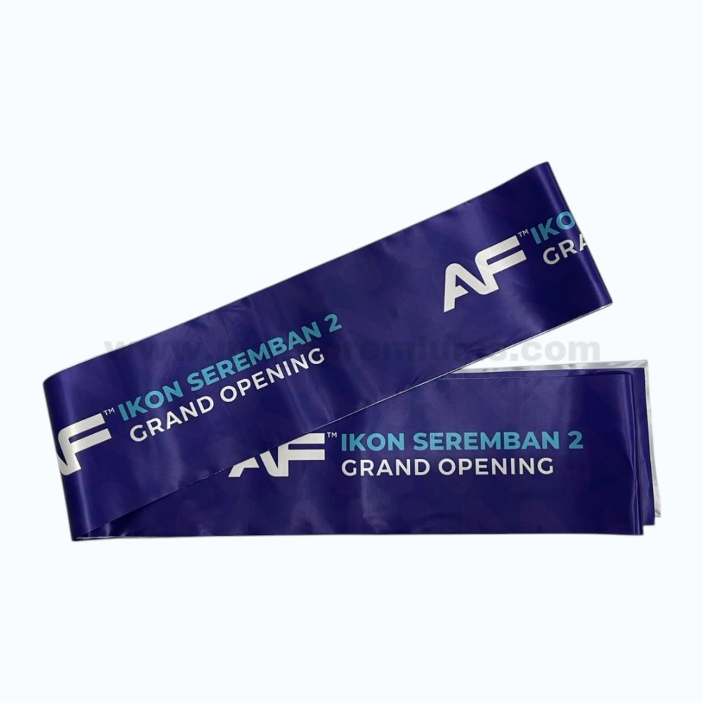 Ribbon Cutting Ceremony Supplier Custom printed grand opening ribbon in blue
