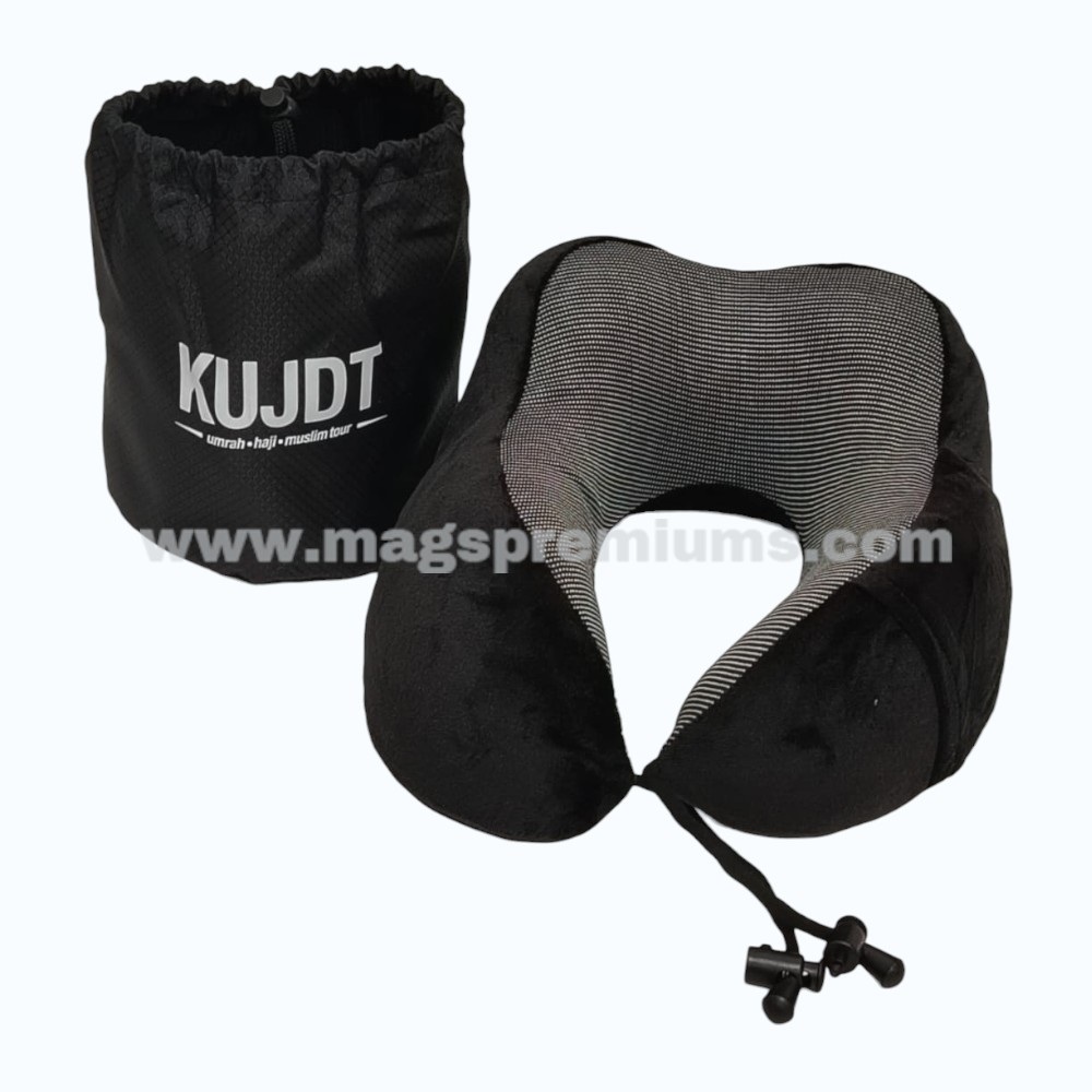Corporate Gift Custom Travel Pillow Custom travel neck pillow with drawstring pouch and logo printing.