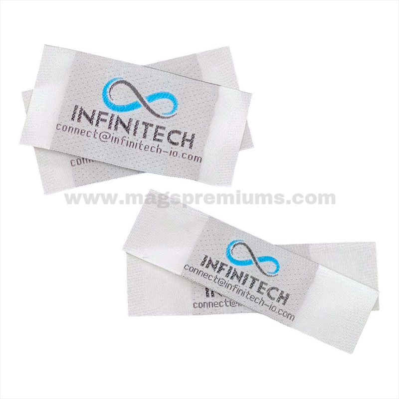 Woven Labels Custom woven garment label with logo for clothing brands, uniforms, bags and textile products.