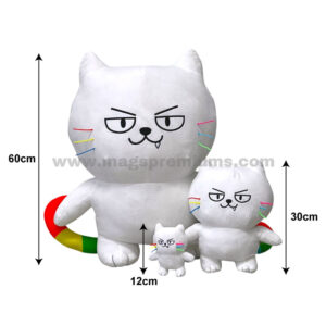 Plushy Soft Toys Soft customised mascot plush toy with logo and character design in multiple sizes for promotional campaigns, souvenirs and corporate branding.